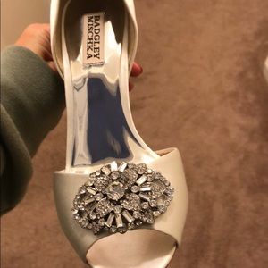 Badgley Mischka Dana White Satin Heels